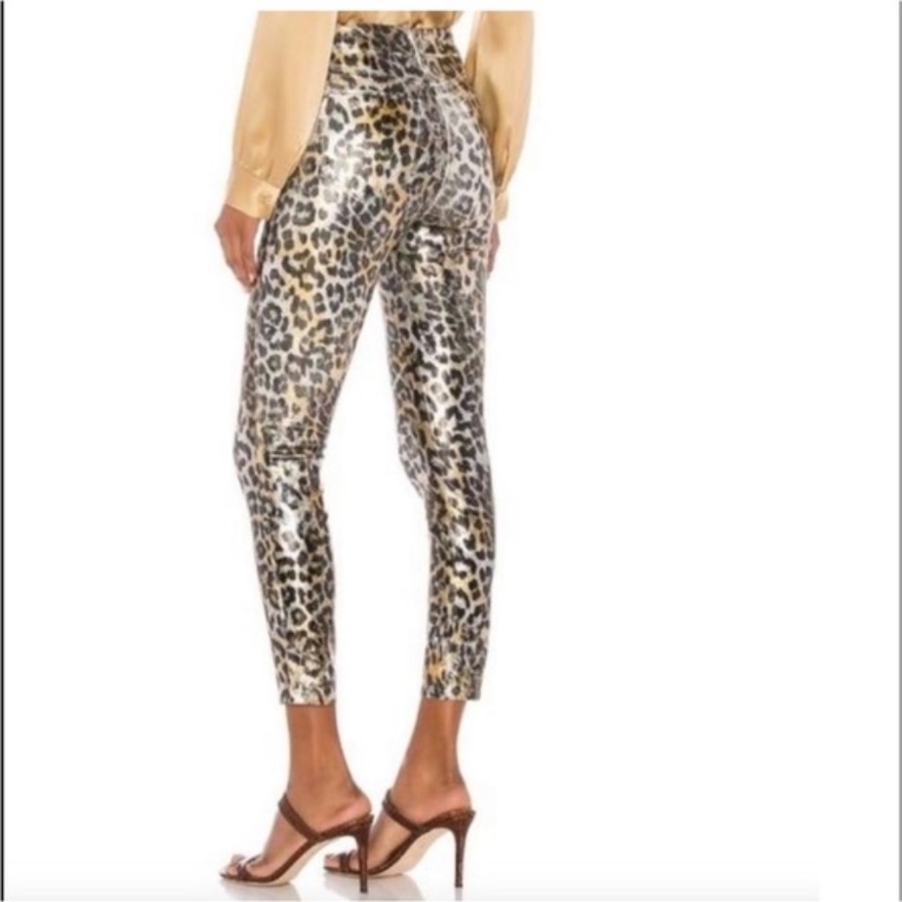 L'AGENCE Animal Print Cropped Jeans